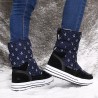 Women Winter Plush Warm Lined Hook Loop Flat Snow Boots