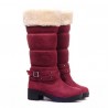 Large Size Women Buckle Fur Lined Long Boots