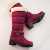 Large Size Women Buckle Fur Lined Long Boots