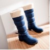 Large Size Women Buckle Fur Lined Long Boots