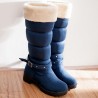 Large Size Women Buckle Fur Lined Long Boots