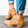 Plus Size Women Comfy Hollow Zipper Thick Heels Footwear Ankle Boots