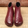 Handmade Stitching Leather Warm Fur Ankle Women Boots