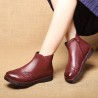 Handmade Stitching Leather Warm Fur Ankle Women Boots