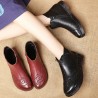 Handmade Stitching Leather Warm Fur Ankle Women Boots