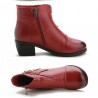 Women Winter Folkways Plush Lined Cow Leather Flowers Zip Square Heel Boots