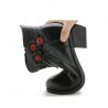 Women Winter Folkways Plush Lined Cow Leather Flowers Zip Square Heel Boots