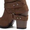 Big Size Women Comfy Suede Buckle Mid-Calf High Heel Boots