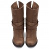 Big Size Women Comfy Suede Buckle Mid-Calf High Heel Boots