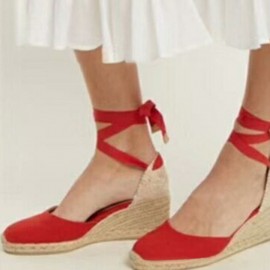 Large Size Strappy Wedges Espadrilles Casual Shoes