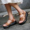 Strappy Buckle Platform Vintage Sandals