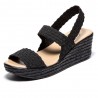 Elastic Wedge Heel Knitting Sandals