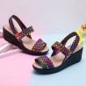 Elastic Wedge Heel Knitting Sandals