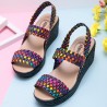 Elastic Wedge Heel Knitting Sandals