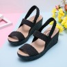 Elastic Wedge Heel Knitting Sandals