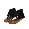 Tassel Clip Toe Bohemia Vintage Zipper Gladiators For Women