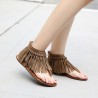 Tassel Clip Toe Bohemia Vintage Zipper Gladiators For Women