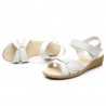 Hook Loop Leather Soft Sole Low Heel Sandals