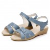 Hook Loop Leather Soft Sole Low Heel Sandals