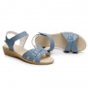 Hook Loop Leather Soft Sole Low Heel Sandals