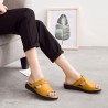 Handmade Stitching Leather Peep Toe Casual Sandals