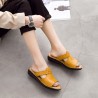 Handmade Stitching Leather Peep Toe Casual Sandals