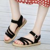 Suede Metal Buckle Opened Toe Flat Summer Sandals