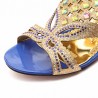 Rhinestone Crystal Butterflyknot Beaded Peep Toe Hollow Out Slip On Slippers