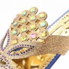 Rhinestone Crystal Butterflyknot Beaded Peep Toe Hollow Out Slip On Slippers