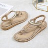 Bohemia Elastic Rhinestone Holiday Beach Flat Casual Sandals