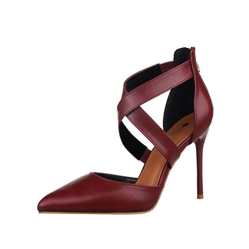 Hollo Out Pointed Toe High Heel Strappy Bandage Sexy European Style Pumps