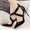 Hollo Out Pointed Toe High Heel Strappy Bandage Sexy European Style Pumps