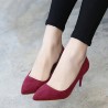 Suede Pure Color Candy Color European Style Slip On High Heel Stiletto Pumps