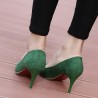 Suede Pure Color Candy Color European Style Slip On High Heel Stiletto Pumps