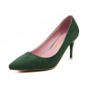 Suede Pure Color Candy Color European Style Slip On High Heel Stiletto Pumps