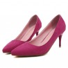 Suede Pure Color Candy Color European Style Slip On High Heel Stiletto Pumps