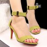 Suede Pure Color Buckle Peep Toe Office Lady High Heel Pumps