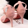 Suede Pure Color Buckle Peep Toe Office Lady High Heel Pumps