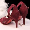 Suede Pure Color Buckle Peep Toe Office Lady High Heel Pumps