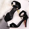 Suede Pure Color Buckle Peep Toe Office Lady High Heel Pumps