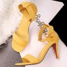 Suede Pure Color Buckle Peep Toe Office Lady High Heel Pumps