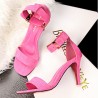 Suede Pure Color Buckle Peep Toe Office Lady High Heel Pumps