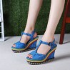 Extra Size Colorful Peep Toe Lady Platform Sandals