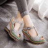 Extra Size Colorful Peep Toe Lady Platform Sandals