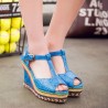 Extra Size Colorful Peep Toe Lady Platform Sandals