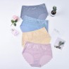 Seamless Ice Silk Lace Breathable Mid Waisted Panties