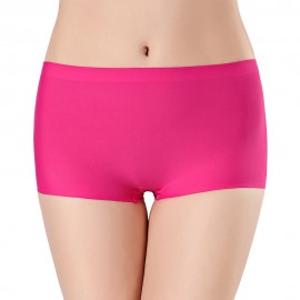 Women Ice Silk Seamless Cotton Crotch Boyshort Panties