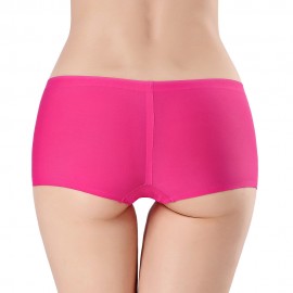 Women Ice Silk Seamless Cotton Crotch Boyshort Panties