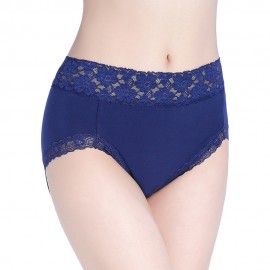 Plus Size High Waist Cotton Lace-trim Hip Lifting Panties