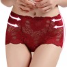 Lace-trim Flounces Hip-lifting Seamless Elastic Mid Waisted Panties